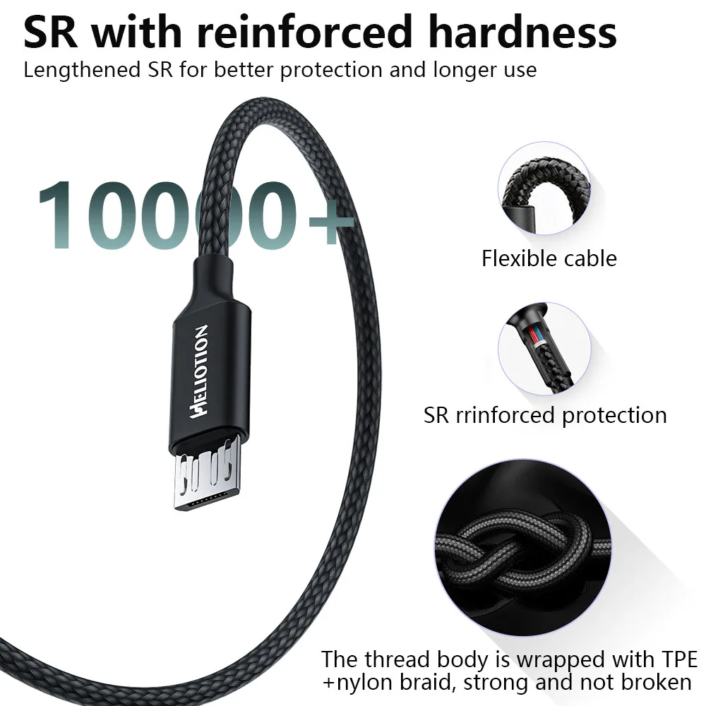 

Wholesale Data Cable For Phone 2m 3A Micro-usb Cable For Phone Huawei Samsung LG Xiaomi Phone Cable