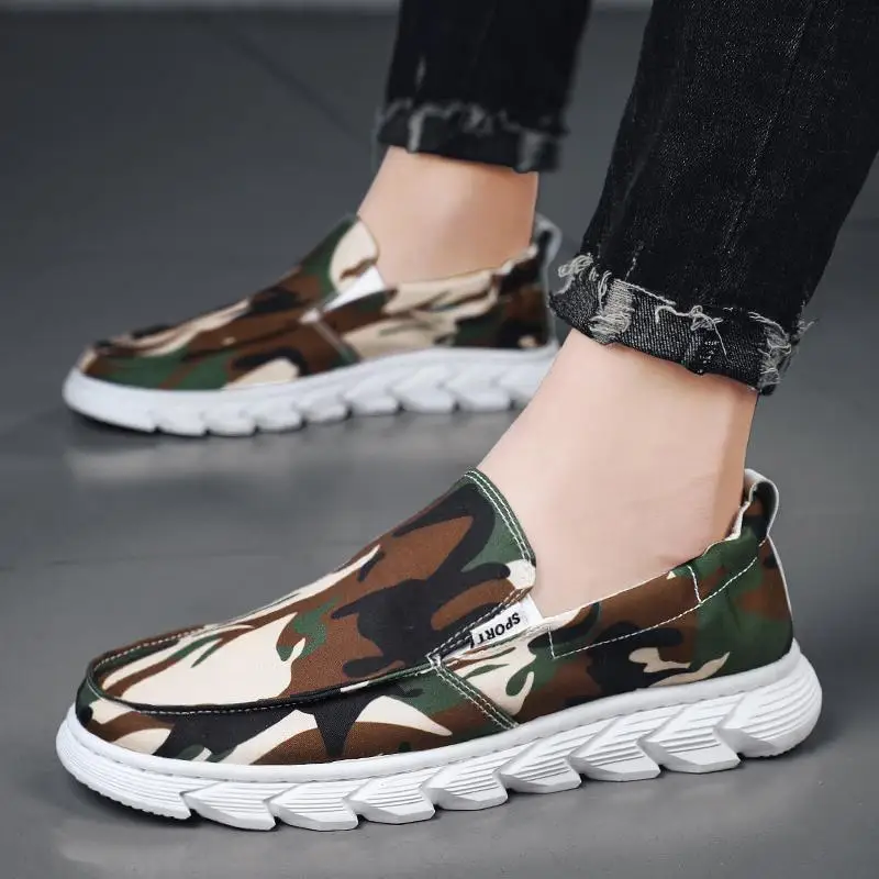 Мужские парусиновые кроссовки без шнуровки синие удобные лоферы повседневная