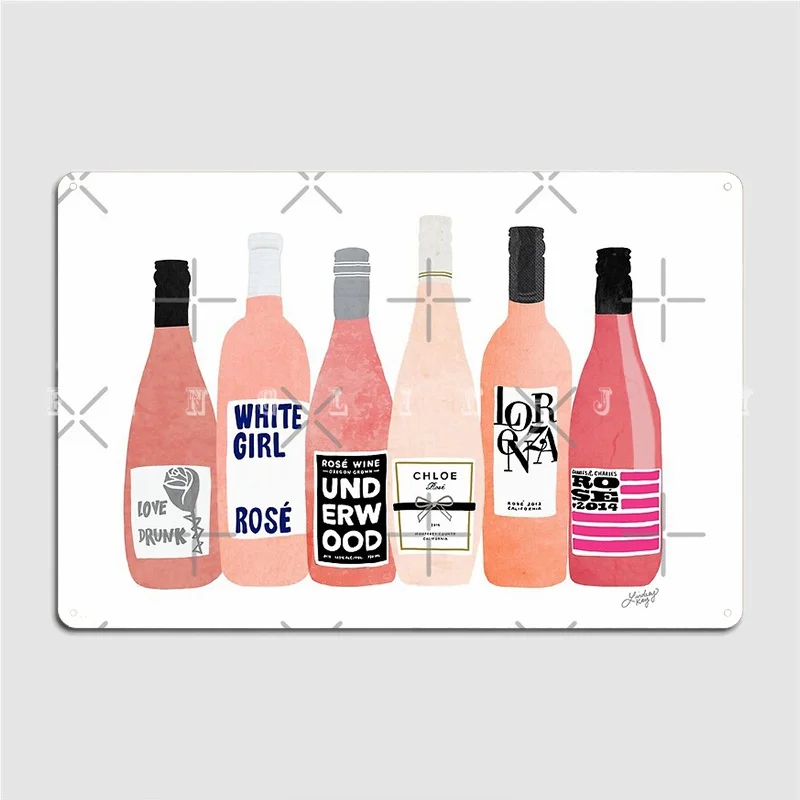 

Rose Bottles Metal Sign Wall Cave Club Bar Decoration Painting Décor Tin Sign Poster