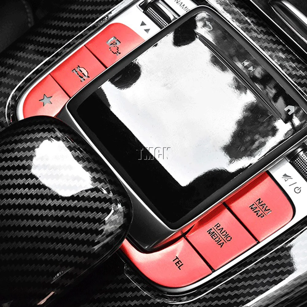 Наклейка на центральную консоль автомобиля Mercedes Benz A B CLA GLE GLS GLB класса W177 W247 C118 W167 с защитой кнопок мыши и мультимедийных элементов.