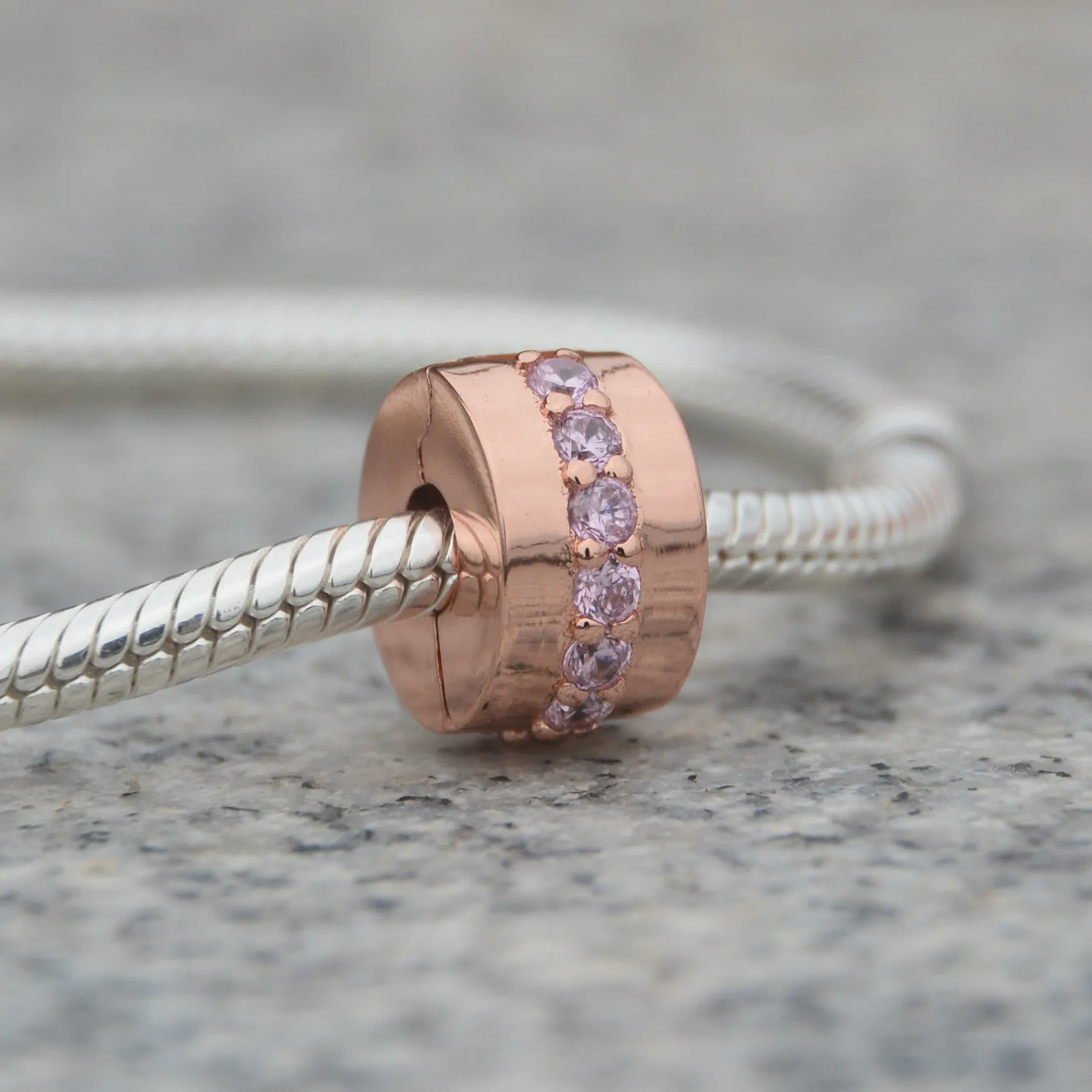 Gincco цвета розового золота Розовый кубический циркониевый зажим очаровательный