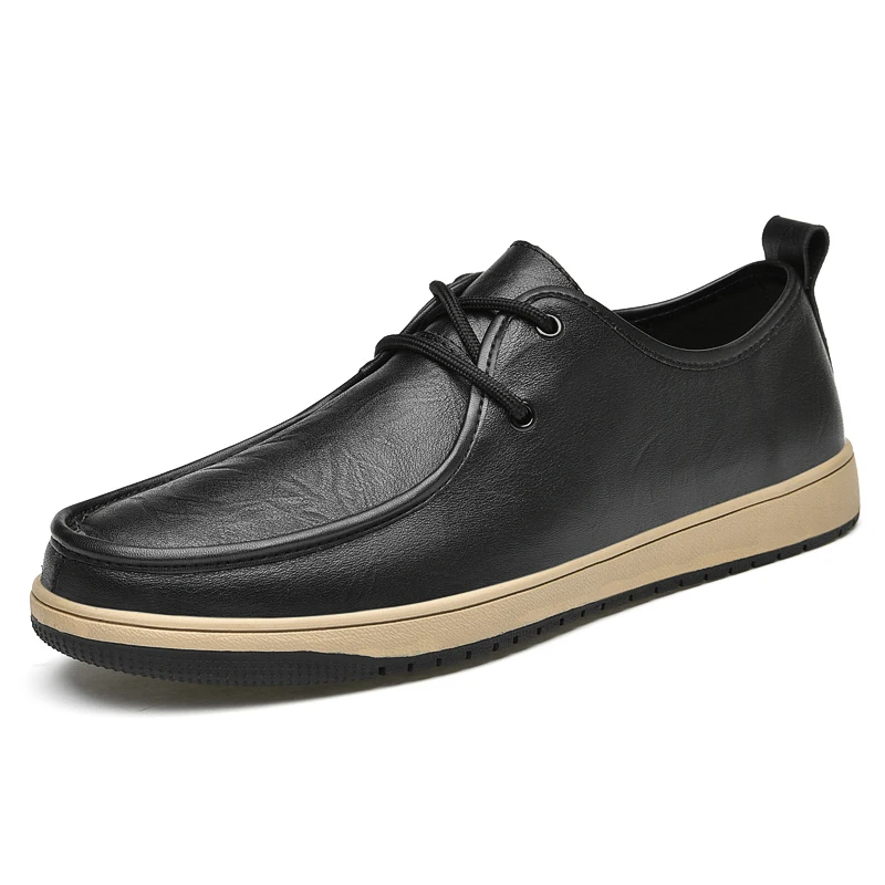Harga Sepatu Kasual Musim Gugur 2021 Untuk Anak Laki-laki Besar Sepatu Jalan Hitam Pria Populer Sneakers Kulit Flat Sepatu Driver Antiselip Pria