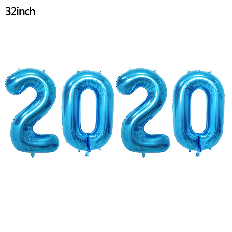 B08 32inch Number Foil Balloon Gold/silver Digit Helium Baloons Happy New Year Christmas Party Decor Globos DIY Home Ornaments - Цвет: B08