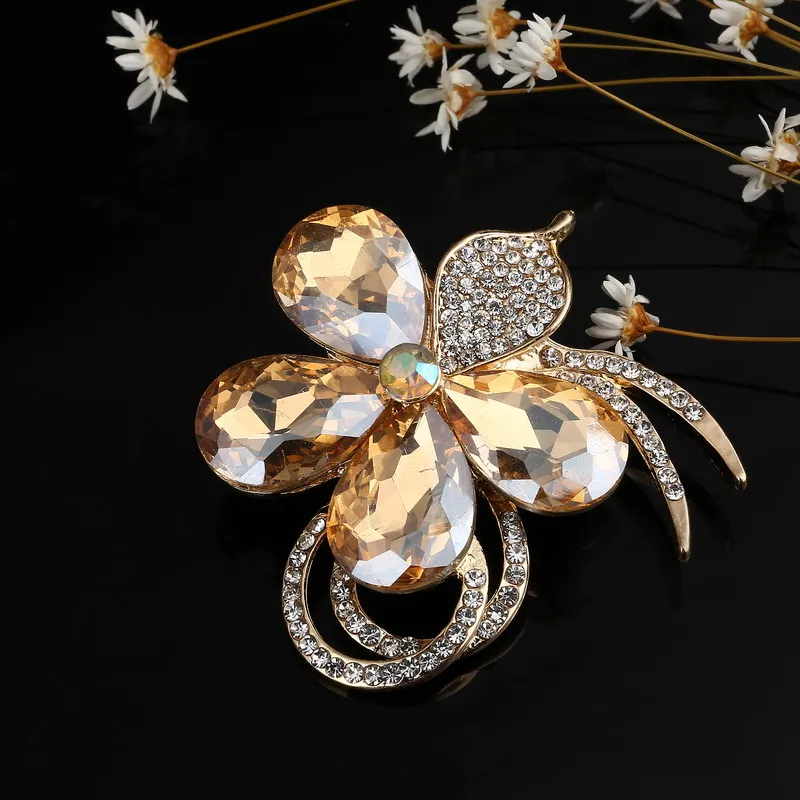 ZOSHI брендовая Роскошная бижутерия большие Кристальные цветы Женская Бутоньерка