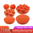 Полировальные колодки-2 дюйма, 3 дюйма, 4 дюйма, 5 дюймов, набор полировальных колодок, губка, инструмент для очистки автомобиля, полировщик, волнистые плоские оранжевые подушечки для полировки