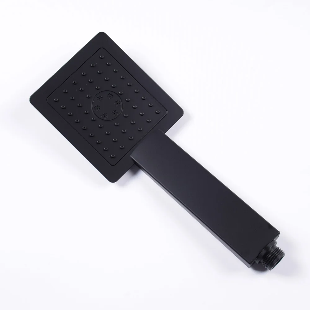 matte black abs plastic square faucet accessories high pressure combo bathroom hand shower head set free global shipping