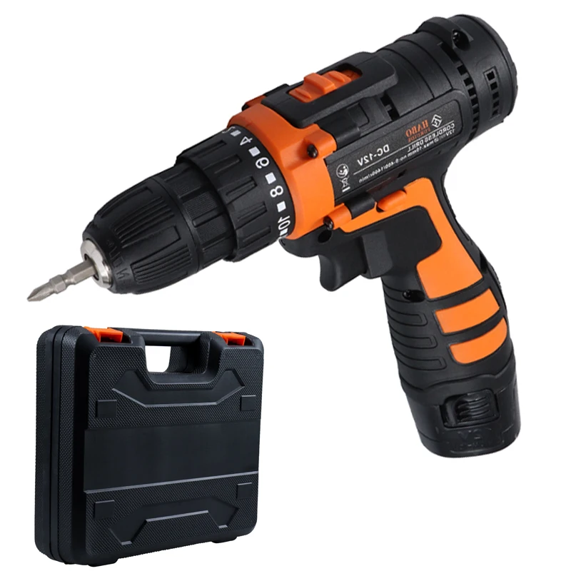 Аккумуляторная дрель миниатюрный Электрический шуруповерт литиевая с насадками