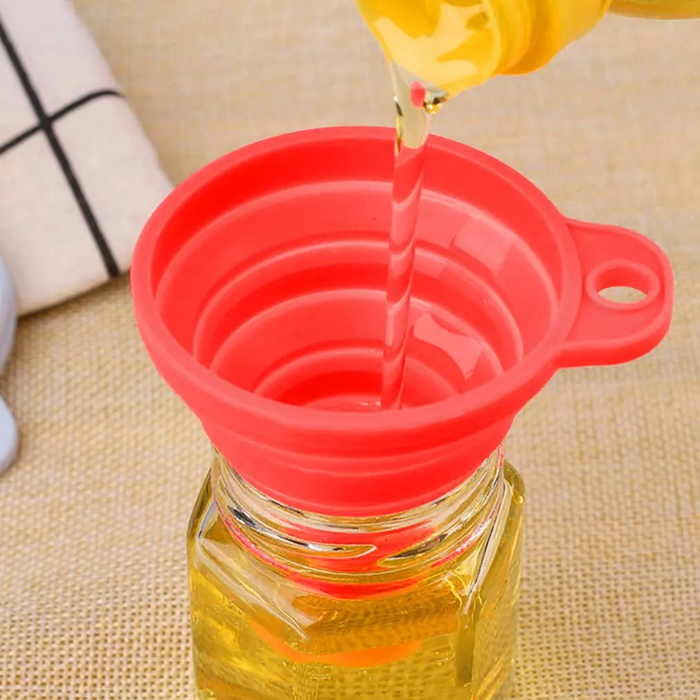 

Portable Collapsible Silicone Safe Funnel Creative Household Items Candy Long Neck Funnel Silicone Folding Funnel