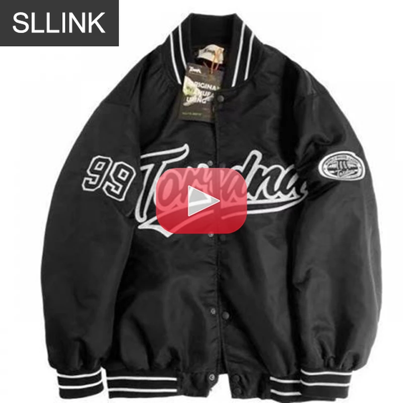 

Big Letters Jacket Brand Clothing Women Single Breasted Spliced Autumn Baseball Pure Fresh Stripe Coat Casual