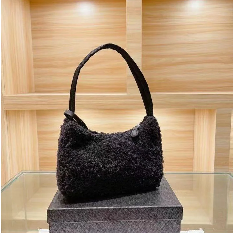 

Top Brand Luxury Designer bags for women new winter products Artificial Wool shoulder Bag Ladies handbag