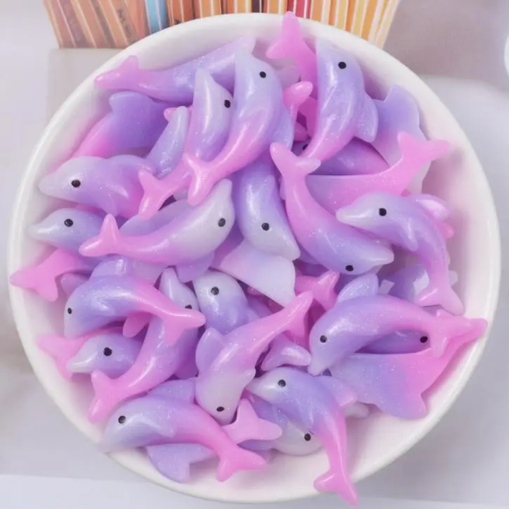 10 шт./партия Мультяшные полимерные мини красочные дельфины глина Подвески DIY крем