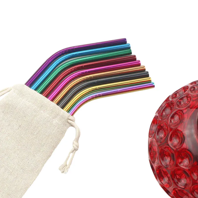 Цветная многоразовая Питьевая соломинка Высококачественная 304 из нержавеющей