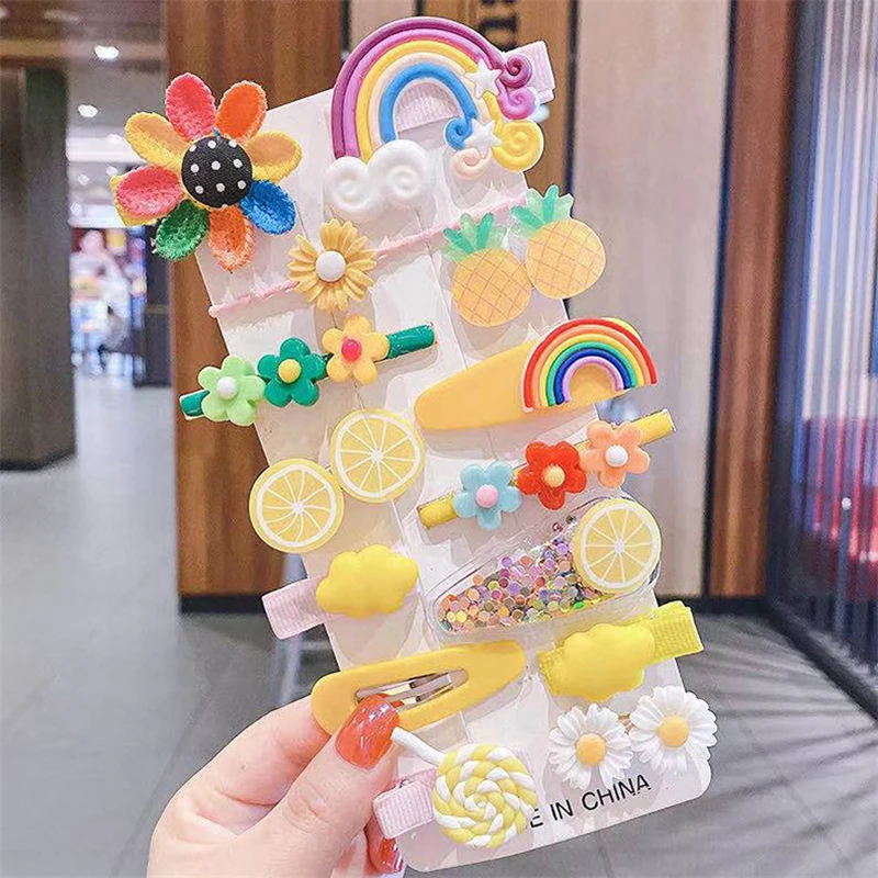 

New Girls Cute Colorful Cartoon Flower Hairpins Kids Sweet Hair Clips Barrettes Headband Fashion Hair Accessories