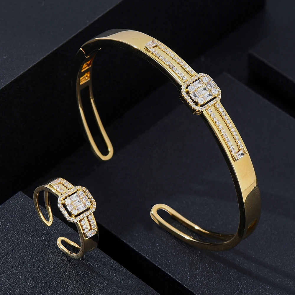 

GODKI Роскошный Уникальный Африканский браслет набор колец Ювелирные наборы для женщин Свадебные с кубическим Цирконом Кристалл CZ Дубай Свад...