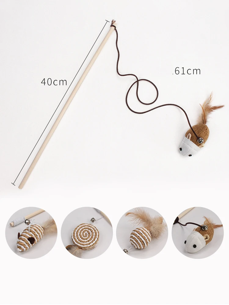 Funny Cat Stick Handmade Logs Strong Not Easy Break Safe Bite Resistant Has Elasticity Bells Artifact | Дом и сад