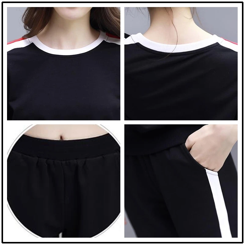 Повседневный Спортивный костюм для женщин комплект из двух предметов Conjunto Feminino