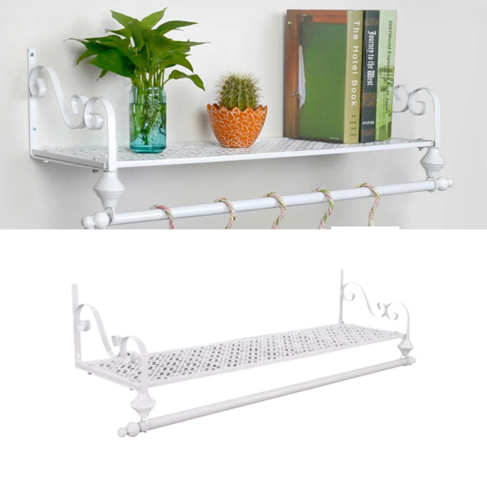 

European Vintage Iron Art Wall Hanging Storage Rack Clothes Rack (Black)