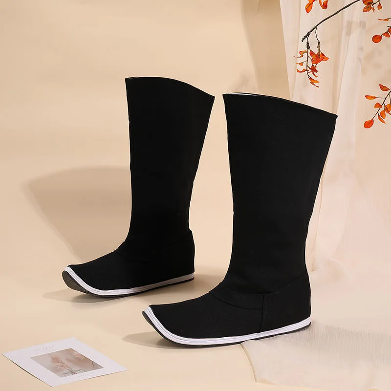 Men Women Couples Boot Traditional Chinese Style Ancient Hanfu Cosplay Knight Boots Retro Oriental Opera Casual Shoes Footwear