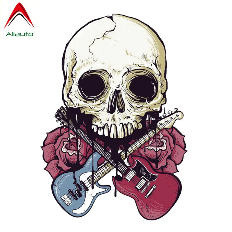 Автомобильные аксессуары Aliauto Ужасный Череп рок музыка автомобильные наклейки и