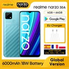 realme Narzo 30A RMX3171 Мобильный телефон Глобальная версия 4GB RAM 64GB ROM MTK Helio G85 6,5 дюйма 13MP AI Двойная камера 6000 мАч 18 Вт