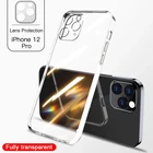 Защитный силиконовый чехол для телефона iPhone 12 11 Pro Max 12 Mini, ультратонкая прозрачная задняя крышка для iPhone 12 Pro SE 2020, чехлы