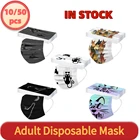 10 шт., одноразовые маски для лица с рисунком кошки