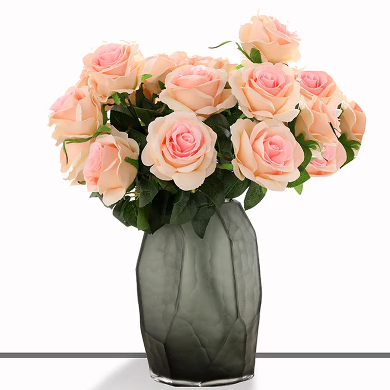 

1 Bouquet Artificial Flower 9 Heads Rose Flower Wedding Decor for Home Table Decor Arrange Fake Flower Valentine's Day Gift Home
