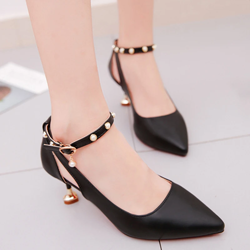 KNCOKAR The new sandal spring and summer Korean version of a hundred stilettos with pair kitten heels shoes | Обувь