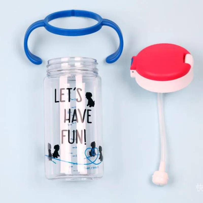 Поворотная детская чашка для питья с двойной ручкой и откидной крышкой