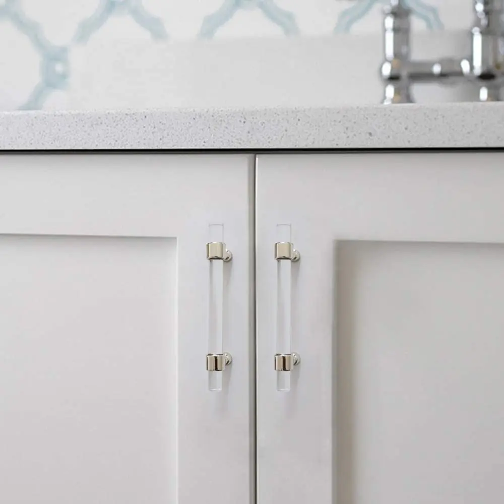 Акриловые мебельные ручки MFYS разных размеров, регулируемые ручки для шкафов и ящиков, современная простая фурнитура для шкафов