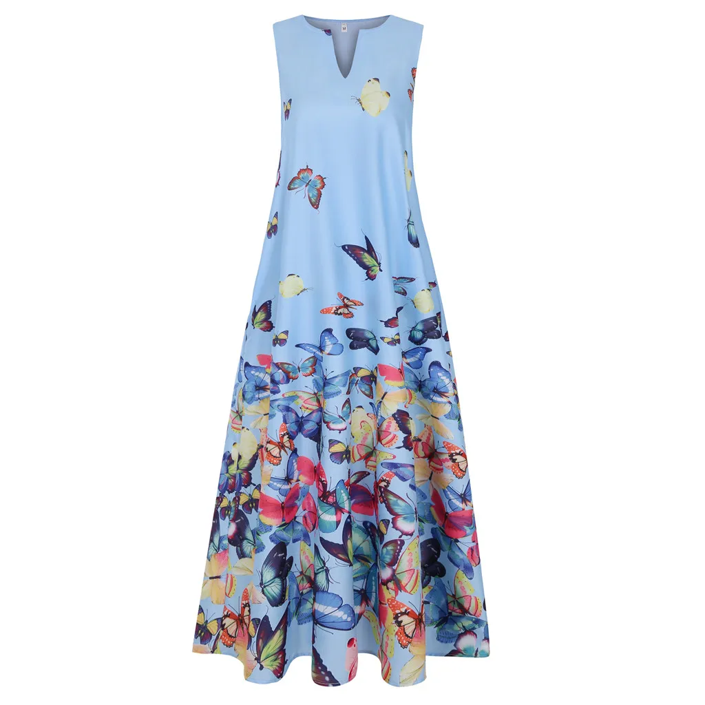 

Women Plus Size Fashion Dress Daily Sleeveless Casual V-neck Sleeveless Boho Floral Sundress Comfy Elegant Loose Dress Vestidos