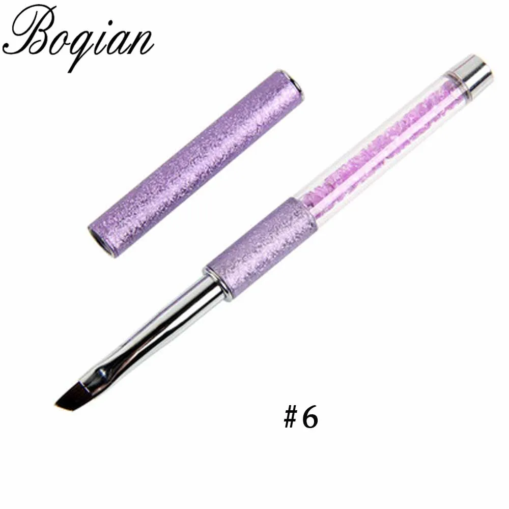 BQAN 1 шт. #2 #4 #6 #8 #10 Кисть для ногтей ручка с наклонной головкой рисования акриловым