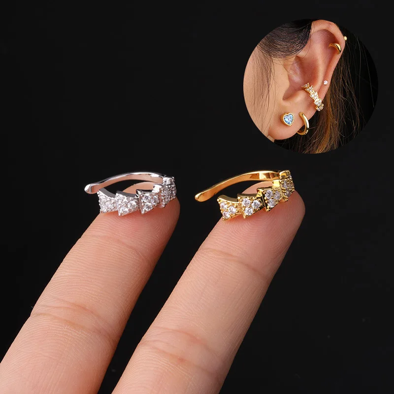 

2021 New 1Pc Adjustable Cz Ear Cuff No Piercing Conch Cuff Earring Helix Cartilage Conch Fake Piercing Body Jewelry