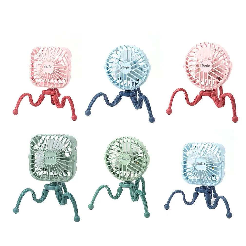 

2021 New Mini Stroller Fan Portable Desk Handheld Baby Bed Car Seat Fan USB Rechargeable Battery Operated Fan