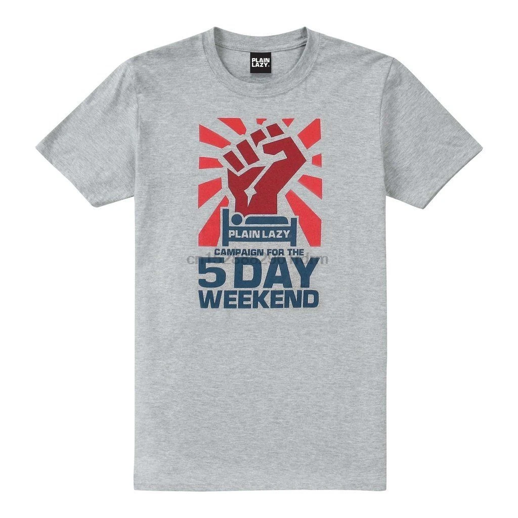 Простая мужская футболка с надписью Lazy-Campaign for the FIVE 5 Day Weekend 100% хлопок оптовая