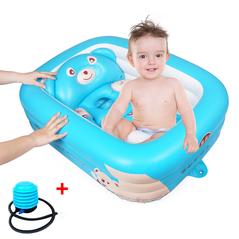 

Складная Ванна для новорожденных, детская надувная ванна, утолщенный бассейн для купания, детский бассейн для сидения и лежа