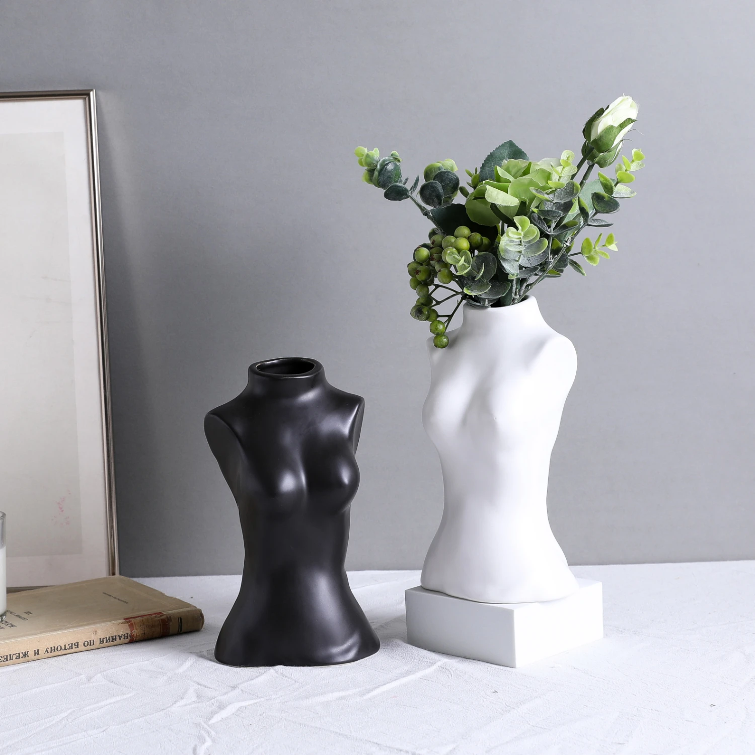 

Hot Sale Nordic Abstract Female Body Art Design Sculpture Vase Home Decoration Ceramic Planter Flower Pot Basket Ornaments