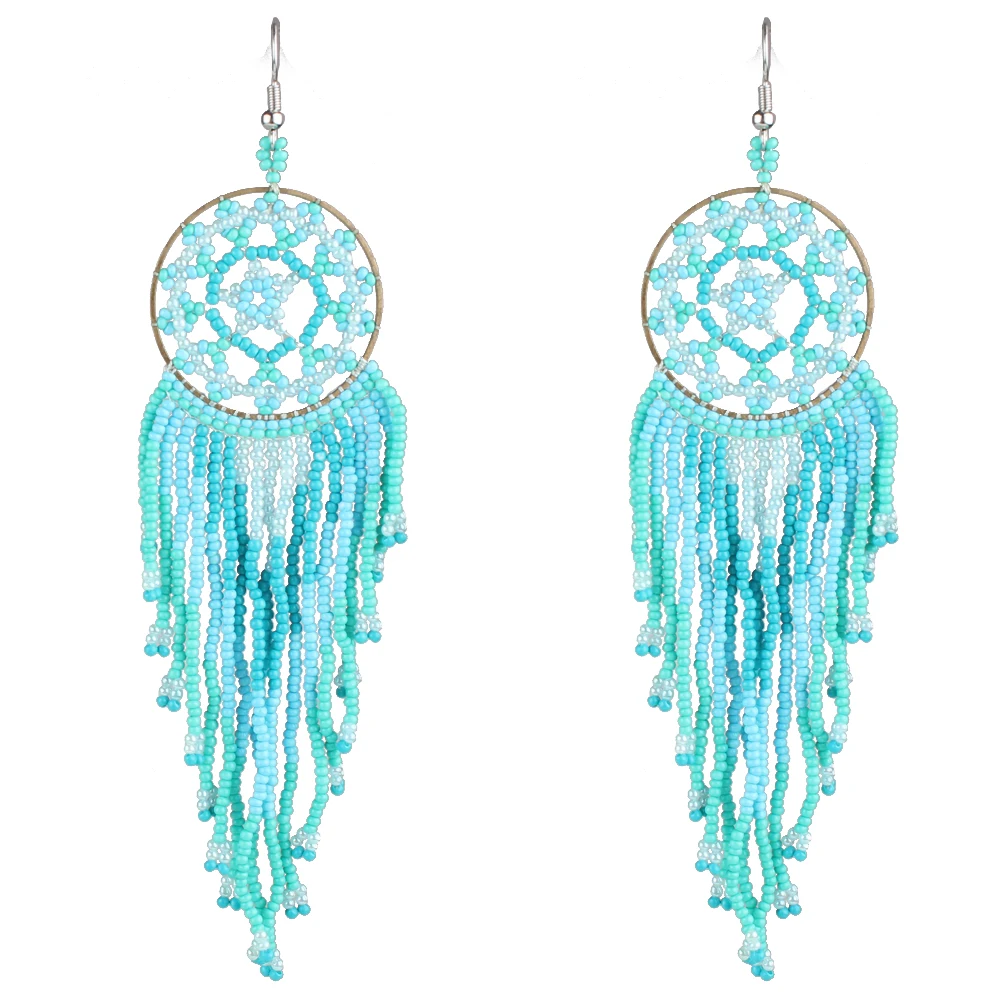 Женские винтажные серьги подвески с длинной бахромой Claire Jin этнические украшения