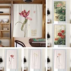 Дверная занавеска для кухни, штанга, чернильная роспись, Затемняющая занавеска из льна и хлопка, для спальни, домашний декор, очень толстая занавеска для кухни