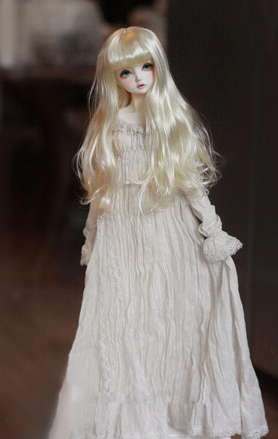 

BJD doll wigs milk golden long wave hair wigs for 1/3 1/4 1/6 BJD doll imitation mohair super soft doll accessories