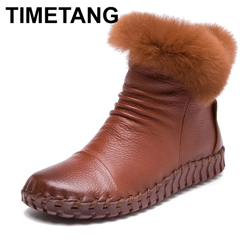 Сапоги женские зимние из натуральной кожи, с натуральным мехом