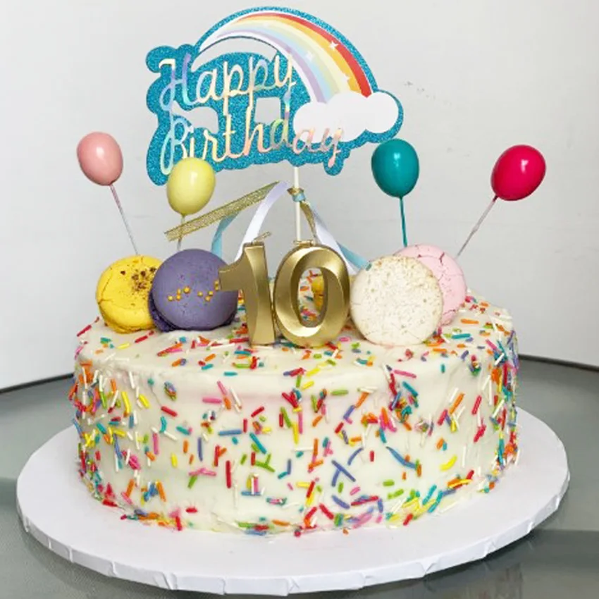 6 шт. золотого серебряного цвета Цвет шар коллекция торт Топпер для вечерние