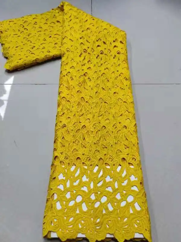 Желтые 3d цветы Африканское Сетчатое кружево французская кружевная ткань 2021