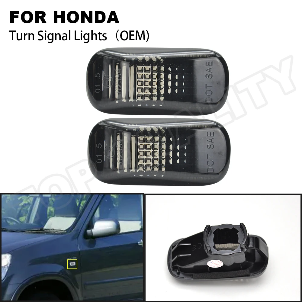 

2PCS Smoked Side Marker Turn Signal Light Lamp For Honda Accord Civic Fit Jazz City Stream CR-V Odyssey OEM Turn Signal Lights