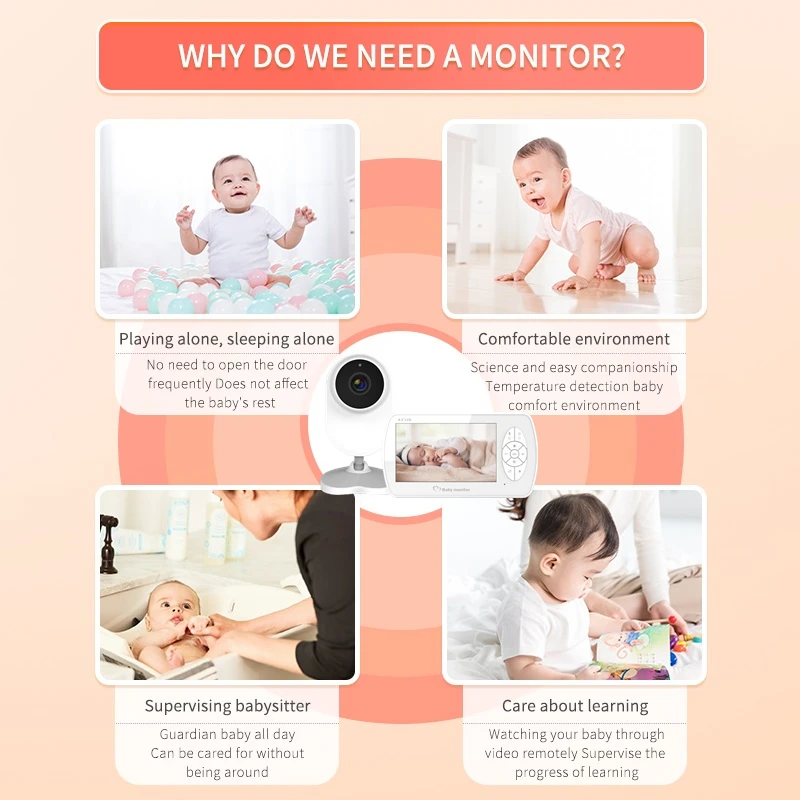 4 3 дюймовый радионяня беспроводная видео с камерой двусторонняя аудиосвязь