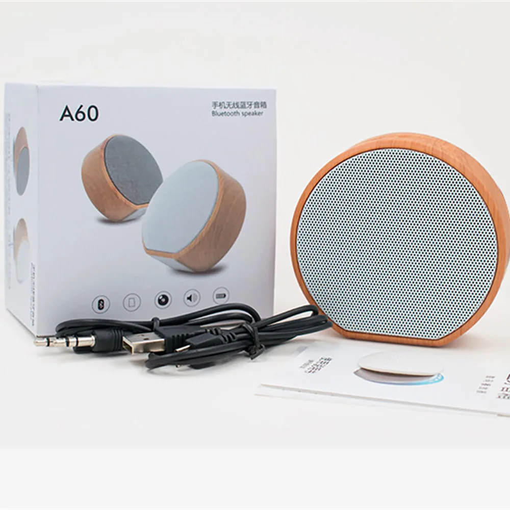 Беспроводная Bluetooth-Колонка A60 портативный мини-сабвуфер под дерево стерео