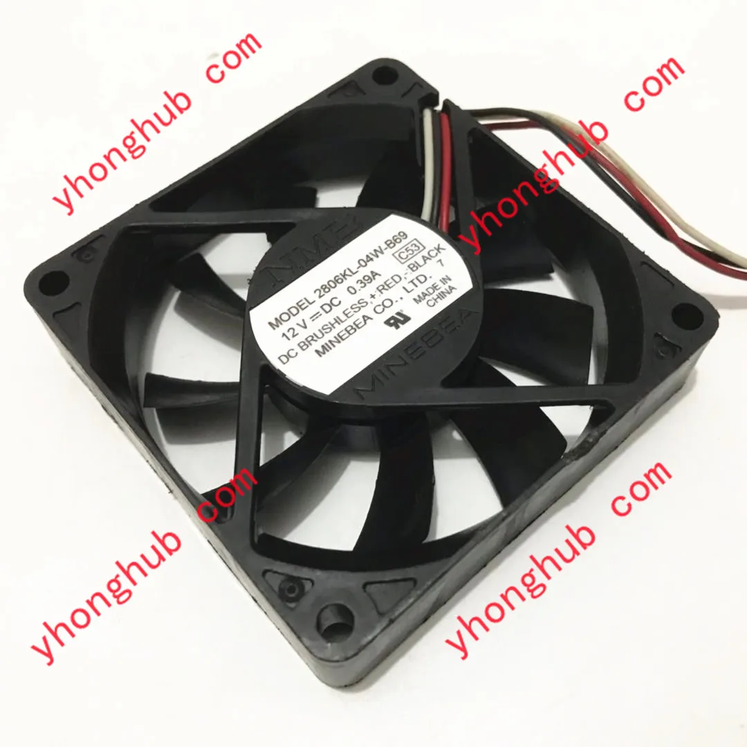NMB-MAT 2806KL-04W-B69 C53 DC 12V 0.39A 70x70x15 мм 3-проводной Вентилятор охлаждения сервера