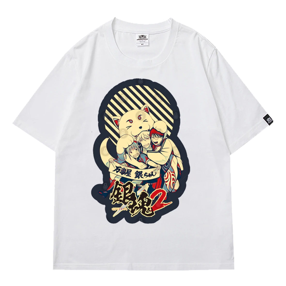 

Funny Gintama Men's T-shirt Anime Short Sleeve Tee Streetwear Tops Harajuku Teens Boys Casual Spring/Summer Short Sleeve Tshirt