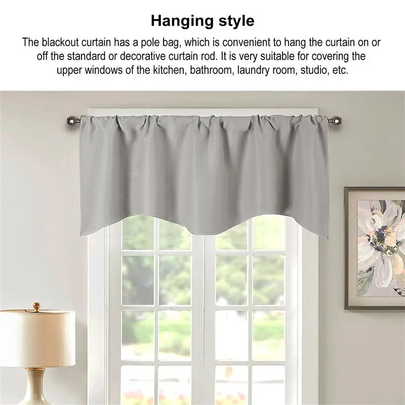 Hanging Windows Valance Classic Blackout Window Curtain Elegant Pocket Scalloped Drapes For Home Living Room | Дом и сад