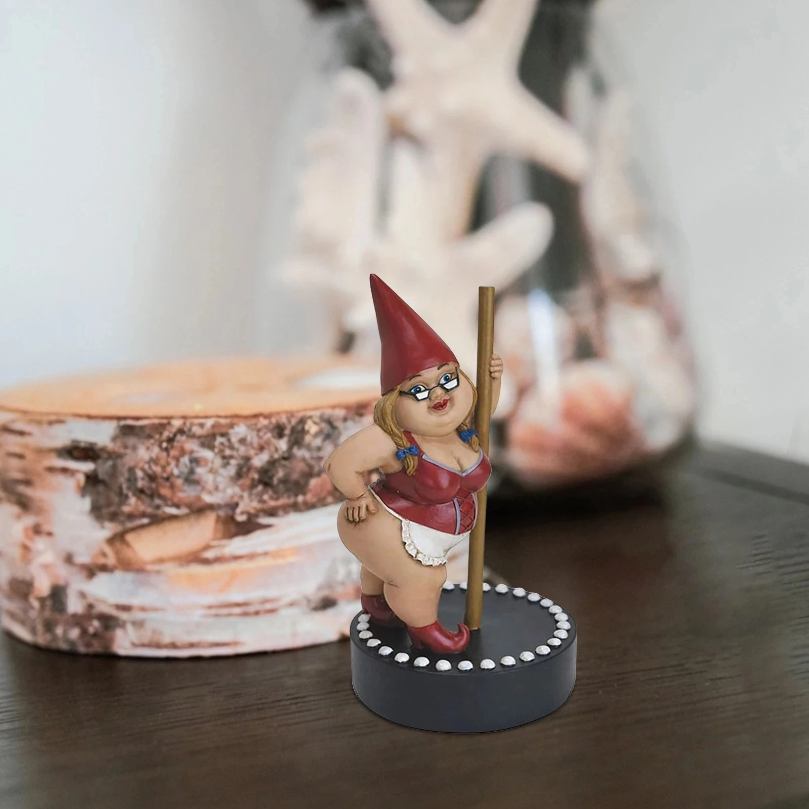

Garden Pole Dancing Gnome Ornament Resin Gnome Statues Indoor Outdoor Home Decor Desktop Ornaments Gift